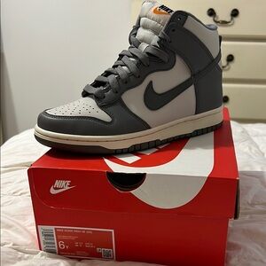 Nike Gray Dunk High in Light Bone/Tumbled Grey
